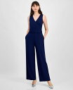 【送料無料】 アンクライン レディース ジャンプスーツ トップス Women's Surplice-Neck Pleated-Waist Jumpsuit Distant Mountain