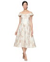 【送料無料】 アレックスイブニングス レディース ワンピース トップス Women's Jacquard Off-The-Shoulder Dress Champagne(4)