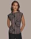 【送料無料】 ダナ キャラン ニューヨーク レディース シャツ トップス Women's Printed High-Neck Blouse Black/aprct Multi(4)