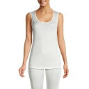 【送料無料】 ランズエンド レディース シャツ トップス Women's Silk Interlock Tank Top Sleeveless Long Underwear Top Ivory(4)