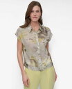 【送料無料】 ダナ キャラン ニューヨーク レディース シャツ トップス Women's Printed Button-Front Collared Camp ...