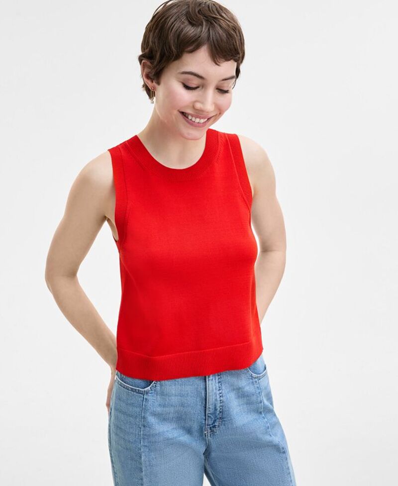 【送料無料】 On 34th レディース ニット・セーター アウター Women's Crewneck Sweater Tank Fiery Red