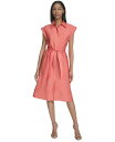 【送料無料】 ホルストンヘリテイジ レディース ワンピース トップス Women's Satin Belted Cap-Sleeve Shirtdress Co...
