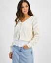 【送料無料】 ゲス レディース ニット・セーター アウター Women's Ruth Cotton Cropped Cardigan Cream White