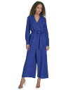 【送料無料】 カルバンクライン レディース ジャンプスーツ トップス Women's Long-Sleeve Tie-Waist Jumpsuit Ultramarine