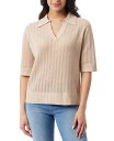 【送料無料】 グロリアバンデービルト レディース シャツ トップス Women's Peggy Pointelle-Knit Polo Sweater Dusty Sand