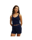 【送料無料】 コットンオン レディース ナイトウェア アンダーウェア Women's Fluffy Knitted Cami Navy vision/fluff...
