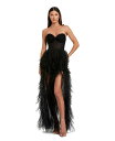【送料無料】 マックダガル レディース ワンピース トップス Women's Strapless Bustier Net Gown With Spiral Ru...
