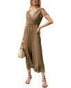 【送料無料】 カップシー レディース ジャンプスーツ トップス Women's Jungle Chic Olive Wrap Jumpsuit Light be...