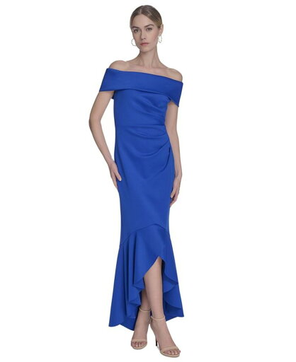 【送料無料】 エリザジェイ レディース ワンピース トップス Women's High-Low Off-The-Shoulder Gown Cobalt 【送料無料】 エリザジェイ レディース ワンピース トップス Women's High-Low Off-The-Shoulder Gown Cobalt