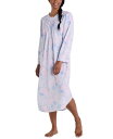 【送料無料】 ミス エレーン レディース ナイトウェア アンダーウェア Women's Printed Brushed Long Nightgown Blue/...
