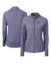 【送料無料】 カッターアンドバック レディース ジャケット・ブルゾン アウター Women's Heather Navy Boston Red Sox Throwback Adapt Eco Knit Hybrid Full-Zip Jacket Heather Navy