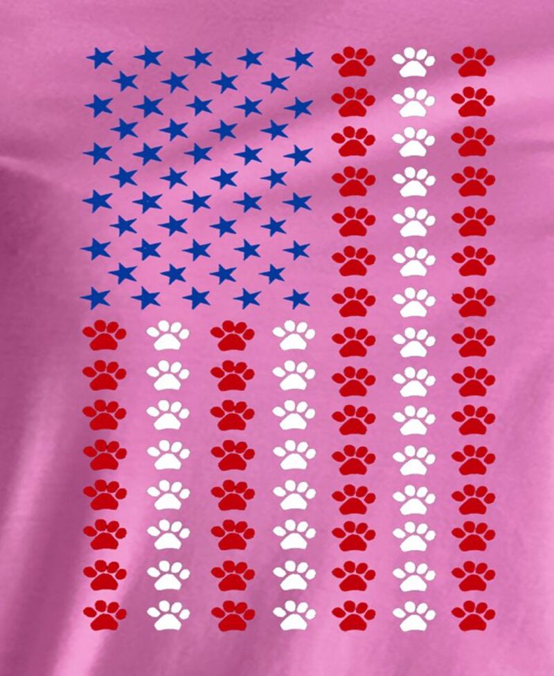 【送料無料】 エルエーポップアート レディース シャツ トップス Women's Paws Flag Art Crew Neck T-Shirt Pink