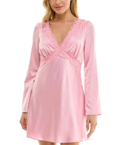 【送料無料】 ビーダーリン レディース ワンピース トップス Juniors' Satin Lace-Trim V-Neck Dress Pink 【送料無料】 ビーダーリン レディース ワンピース トップス Juniors' Satin Lace-Trim V-Neck Dress Pink
