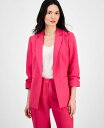 【送料無料】 ティー・タハリ レディース ジャケット・ブルゾン アウター Women's Ruched-Sleeve Open-Front Blazer Tulip Pink