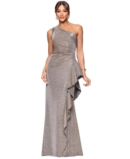 【送料無料】 エスケープ レディース ワンピース トップス Women's Glitter Knit One-Shoulder Gown Sand 【送料無料】 エスケープ レディース ワンピース トップス Women's Glitter Knit One-Shoulder Gown Sand