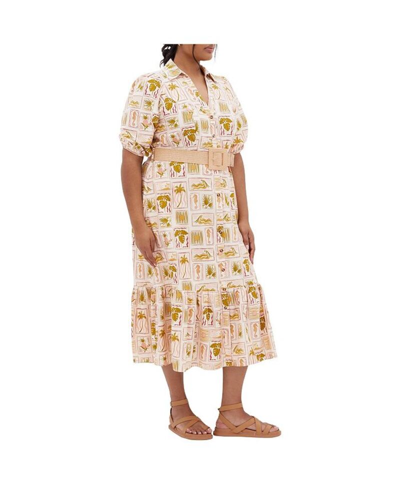 【送料無料】 シティーシック レディース ワンピース トップス Plus Size Anna Tropics Dress Cool tropics