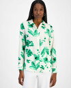 【送料無料】 バースリー レディース シャツ トップス Women's Printed Button-Front Blouse Green Chili Multi