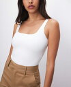 【送料無料】 グッドアメリカン レディース シャツ トップス Women's Scuba Modern Tank Bodysuit White