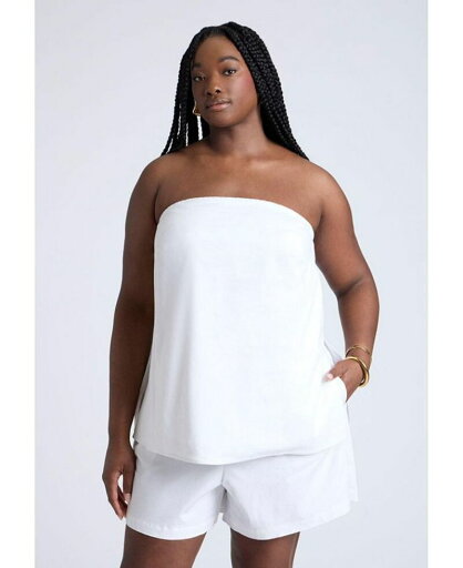 【送料無料】 エロクイ レディース シャツ トップス Plus Size Linen Column Tube Top Snow white 【送料無料】 エロクイ レディース シャツ トップス Plus Size Linen Column Tube Top Snow white