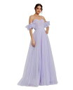 【送料無料】 マックダガル レディース ワンピース トップス Women's Off The Shoulder Tulle A Line Gown Lilac
