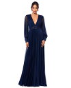 【送料無料】 ベッツィアンドアダム レディース ワンピース トップス Women's Long Mesh Sequin-Waist Dress Navy