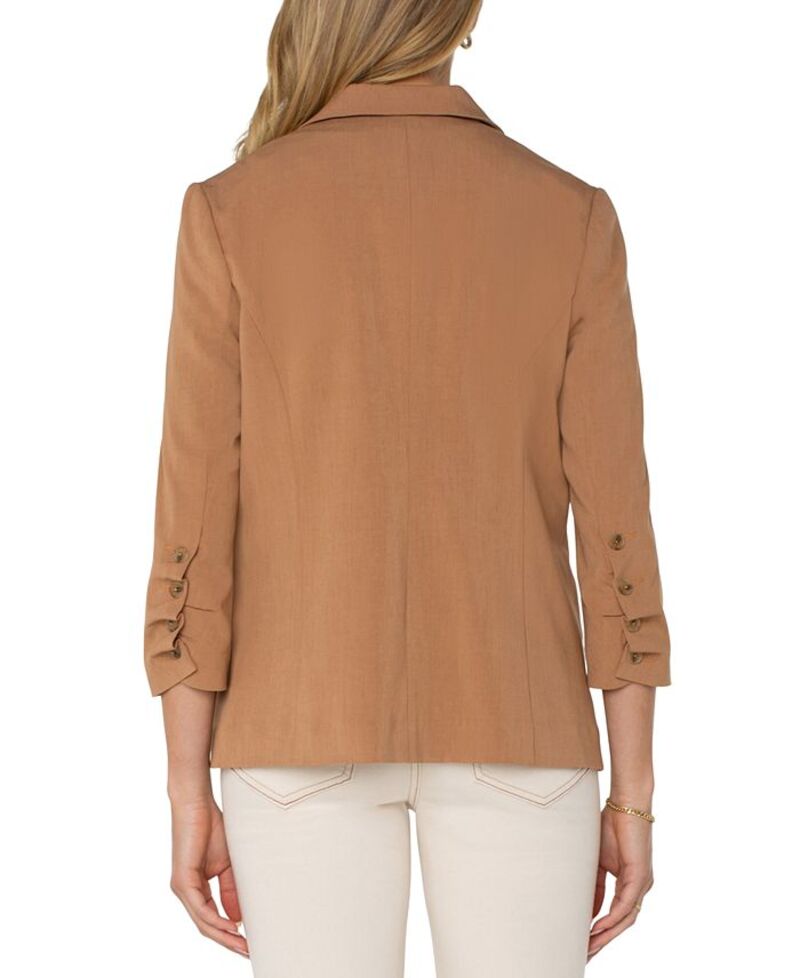 【送料無料】 リヴァプール ロサンゼルス レディース ジャケット・ブルゾン アウター Women's Fitted Blazer with Ruched Sleeves Portobello