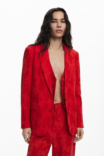 【送料無料】 デジグアル レディース ジャケット・ブルゾン アウター Women's Contrast blazer Bright red 【送料無料】 デジグアル レディース ジャケット・ブルゾン アウター Women's Contrast blazer Bright red