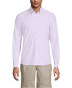 【送料無料】 ランズエンド メンズ シャツ トップス Men's Traditional Fit Sail Rigger Oxford Shirt Lilac petal