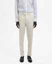 【送料無料】 マンゴ メンズ カジュアルパンツ ボトムス Men's Linen Slim-Fit Suit Pants Ivory White
