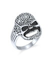 【送料無料】 ブリング メンズ リング アクセサリー Large Gothic Day Of Dead Caribbean Pirate Skull Head ...