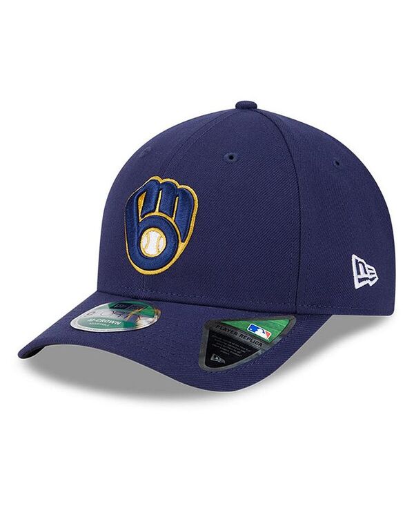 【送料無料】 ニューエラ メンズ 帽子 アクセサリー Men's Navy Milwaukee Brewers Player Replica 9FORTY Adjustable Hat Navy
