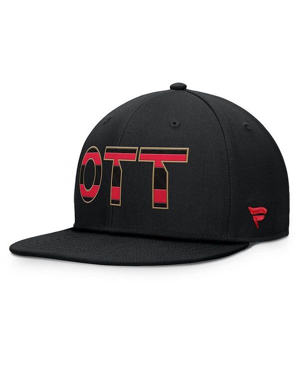 【送料無料】 ファナティクス メンズ 帽子 アクセサリー Men's Black Ottawa Senators Authentic Pro Rink Snapback Hat Black