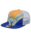 【送料無料】 ニューエラ メンズ 帽子 アクセサリー Men's Gold/Blue Los Angeles Chargers Throwback Dye Golfer Snapback Hat Gold Blue