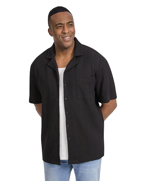 【送料無料】 ジョニー ビッグ メンズ シャツ トップス Big & Tall Weaver Relaxed Fit Knit Shirt Black