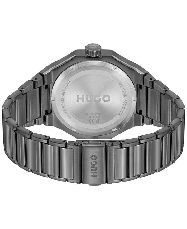 【送料無料】 ヒューゴボス メンズ 腕時計 アクセサリー Men's Grail Sport Quartz Multifunction Ionic Plated Gray Stainless-Steel Watch 44mm Gray