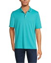 【送料無料】 ランズエンド メンズ ポロシャツ トップス Men's Short Sleeve Solid Active Polo Shirt Peacock ...