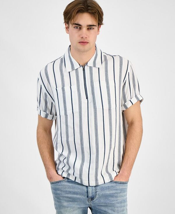 【送料無料】 サンストーン メンズ シャツ トップス Men's Felix Stripe Shirt Bright White