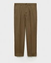 【送料無料】 マンゴ メンズ カジュアルパンツ ボトムス Men's EU Regular-Fit Linen Trousers Medium Green