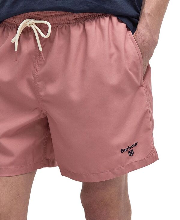 【送料無料】 バブアー メンズ ハーフパンツ・ショーツ 水着 Men's Staple Logo 5" Swim Trunks Pink Clay