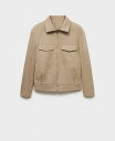 【送料無料】 マンゴ メンズ ジャケット・ブルゾン アウター Men's Regular-Fit Cotton Jacket Beige