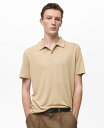 【送料無料】 マンゴ メンズ ポロシャツ トップス Men's Slim-Fit Polo Shirt Beige