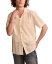 【送料無料】 ラッキーブランド メンズ シャツ トップス Men's Short Sleeve Eyelet Camp Collar Shirt Tofu