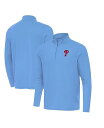 【送料無料】 アンティグア メンズ シャツ トップス Men's Powder Blue Philadelphia Phillies Intent Quarter-Zip Top Poeder Blue