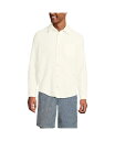 【送料無料】 ランズエンド メンズ シャツ トップス Men's Long Sleeve Knit Boucle Button Through Shirt Classic vanilla