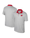【送料無料】 コロシアム メンズ ポロシャツ トップス Men's Gray Wisconsin Badgers Tuck Striped Polo Shirt...