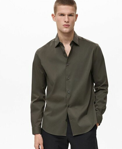 【送料無料】 マンゴ メンズ シャツ トップス Men's Comfort Stretch Shirt Medium Green 【送料無料】 マンゴ メンズ シャツ トップス Men's Comfort Stretch Shirt Medium Green