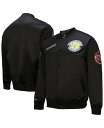 【送料無料】 ミッチェル&ネス メンズ ジャケット・ブルゾン アウター Men's Black Golden State Warriors Blackout Collection Vintage Full-Snap Satin Jacket Black