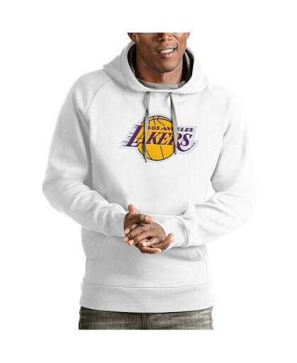 【送料無料】 アンティグア メンズ パーカー・スウェット アウター Men's White Los Angeles Lakers Team Logo Victory Pullover Hoodie White 【送料無料】 アンティグア メンズ パーカー・スウェット アウター Men's White Los Angeles Lakers Team Logo Victory Pullover Hoodie White