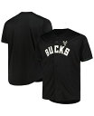 【送料無料】 プロファイル メンズ シャツ トップス Men's Black Milwaukee Bucks Big Tall Pop Jersey Black